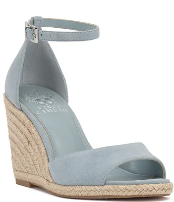 Vince Camuto Felyn Suede Ankle Strap Espadrille Wedge Sandals