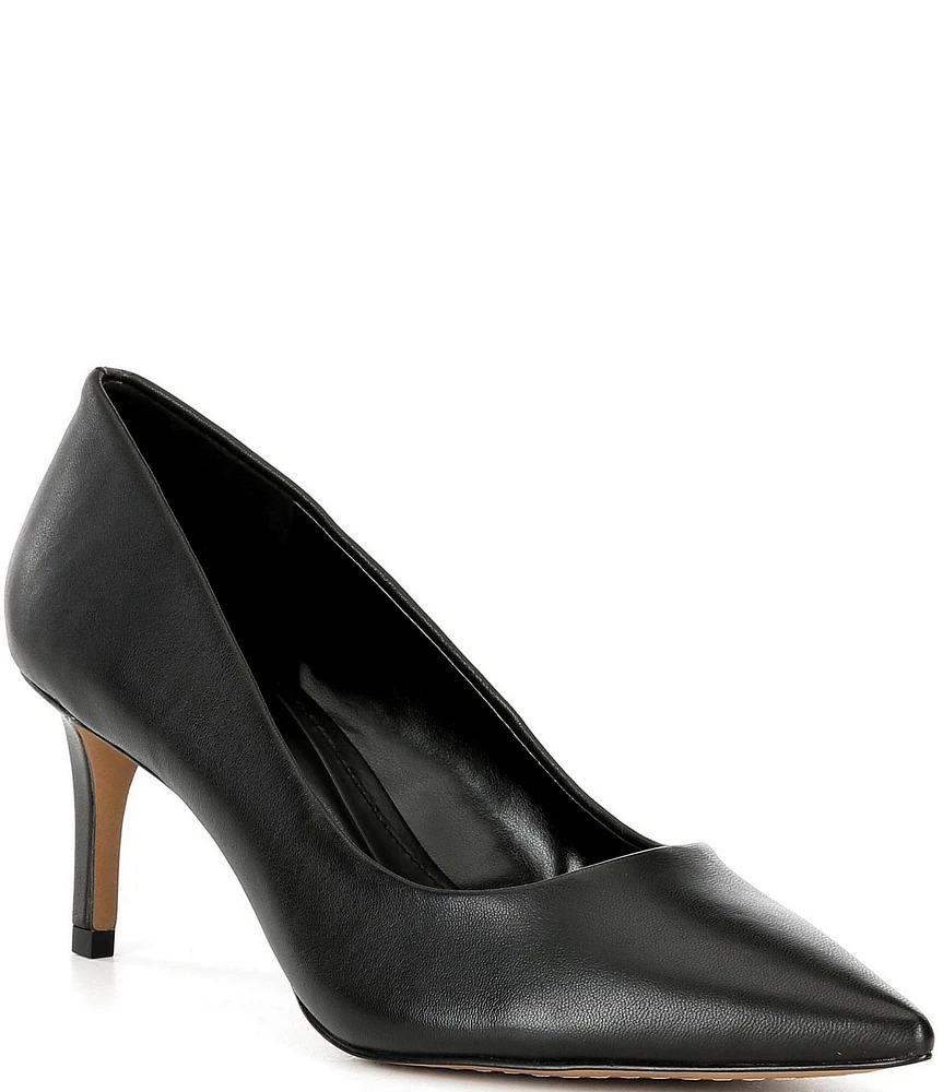 Vince Camuto Kehlia Leather Pointed Toe Kitten Heel Pumps