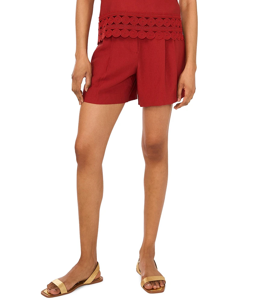 Vince Camuto Woven Pleated Elastic Back Waistband Coordinating Shorts