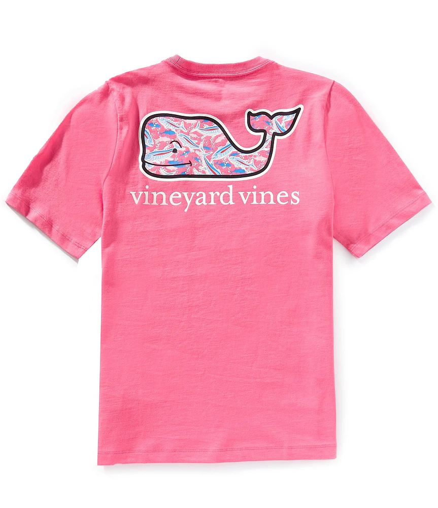 Vineyard Vines Big Boys Short Sleeve Bone Fishing Whale T-Shirt