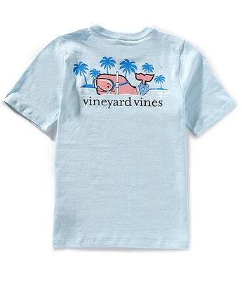 Vineyard Vines Big Boys Short Sleeve Scuba Whale Pocket Graphic T-Shirt
