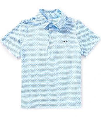 Vineyard Vines Big Boys Sankaty Bone Fish Print Polo Shirt