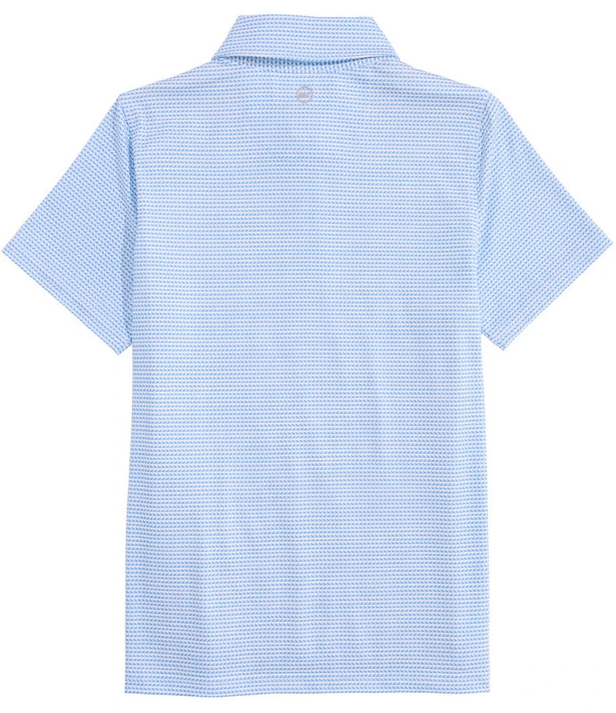 Vineyard Vines Big Boys Sankaty Micro Waves Print Polo Shirt