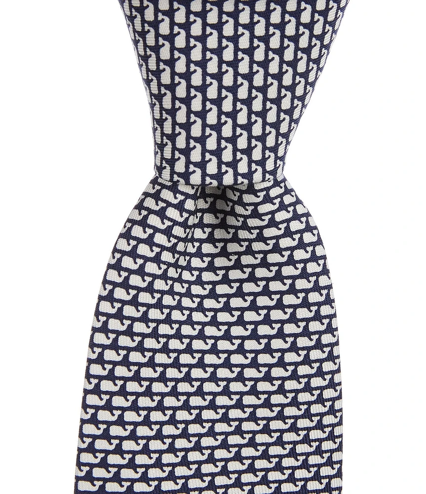 Vineyard Vines Boys Micro Whale Print Silk 48#double; Tie