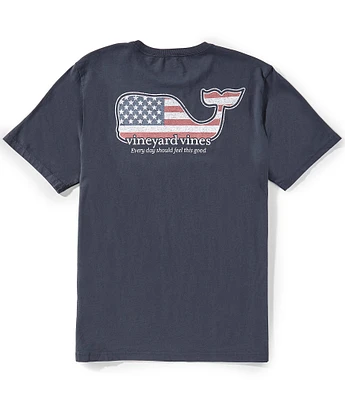Vineyard Vines Flag Whale Graphic Short Sleeve T-Shirt