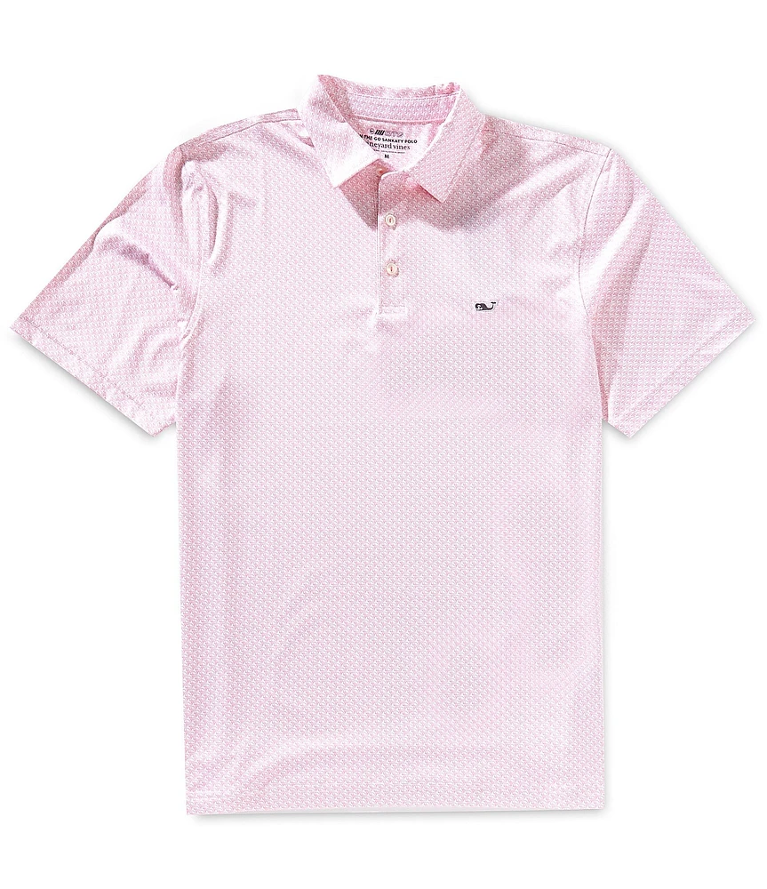 Vineyard Vines Printed Sankaty Performance Stretch Short Sleeve Polo Shirt