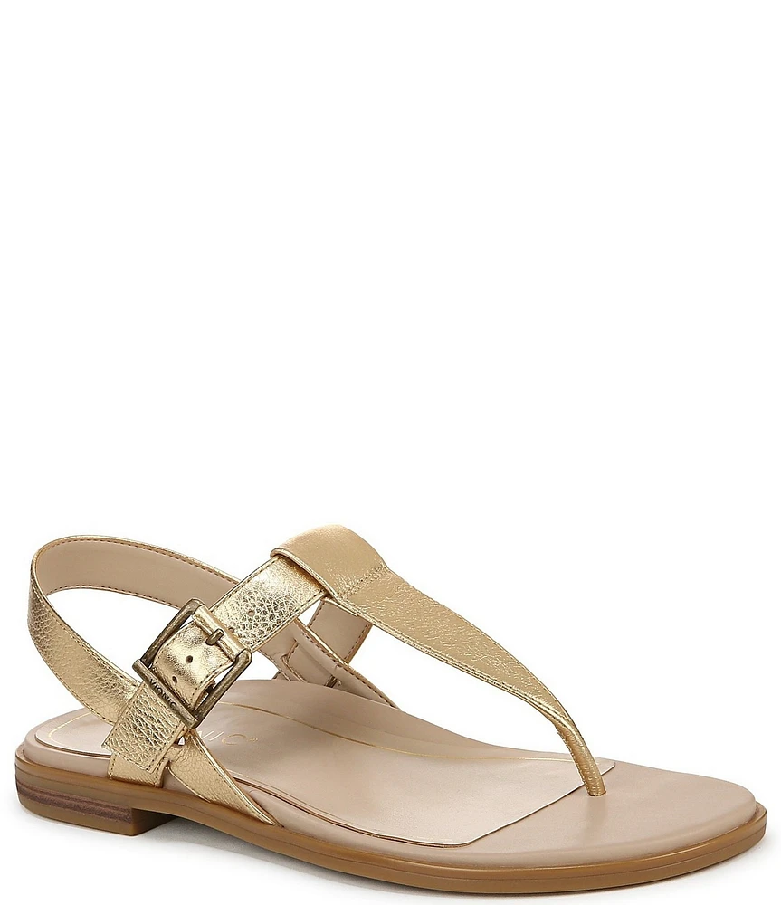 Vionic Cora Leather T-Strap Slingback Thong Sandals