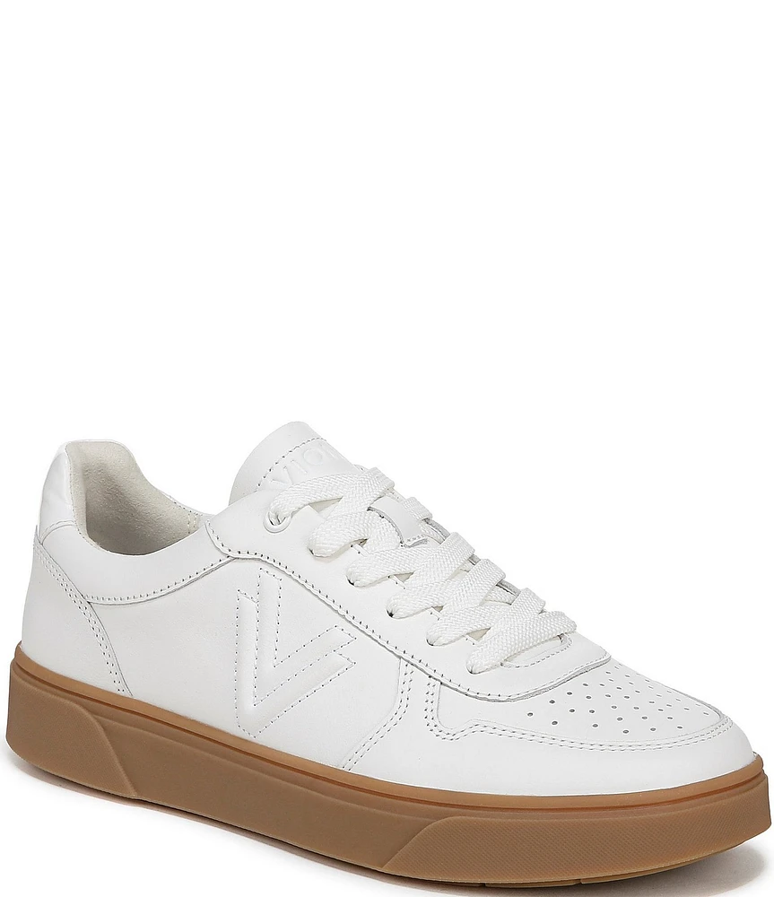 Vionic Kimmie Court Leather Logo Detail Gum Sole Sneakers