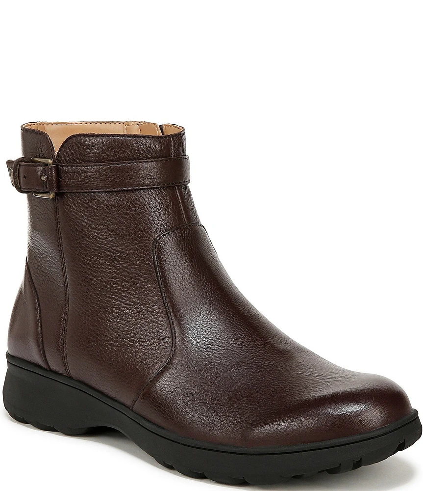Vionic Redding Leather Buckle Ankle Booties