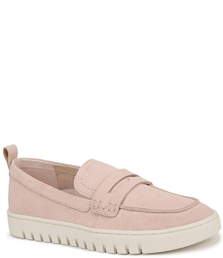 Vionic Uptown Embossed Suede Packable Travel Penny Loafers