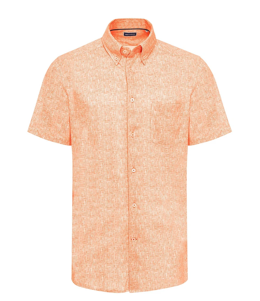 Visconti Big & Tall Textured Stretch Short Sleeve Woven Shirt