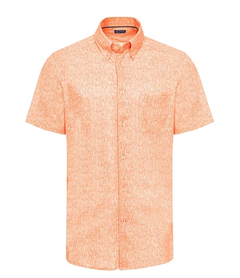 Visconti Big & Tall Textured Stretch Short Sleeve Woven Shirt