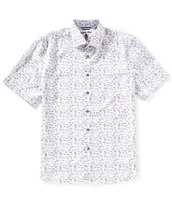 Visconti Glasses Stretch Short Sleeve Woven Shirt