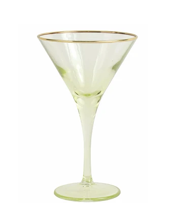 Viva by VIETRI Gold Rimmed Colorful Martini Glass