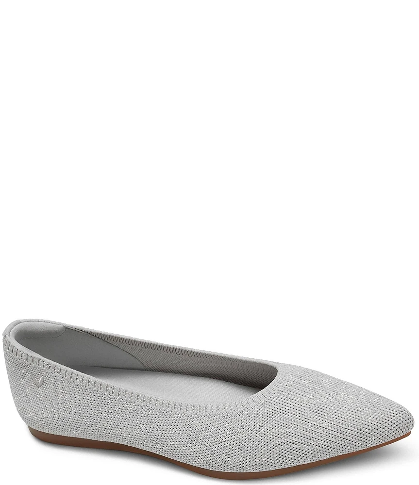 VIVAIA Aria 5.0 Metallic Stretch Knit Point Toe Flats