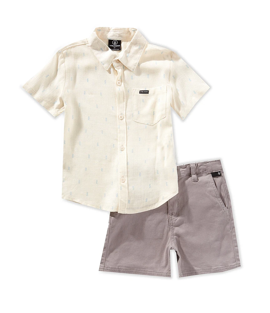 Volcom Little Boys Woven Shirt & Coordinating Shorts Set