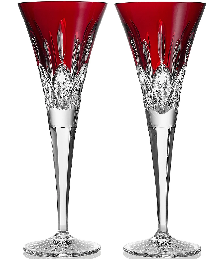 Waterford Lismore Red Toasting Flute 5.5oz, Set of 2