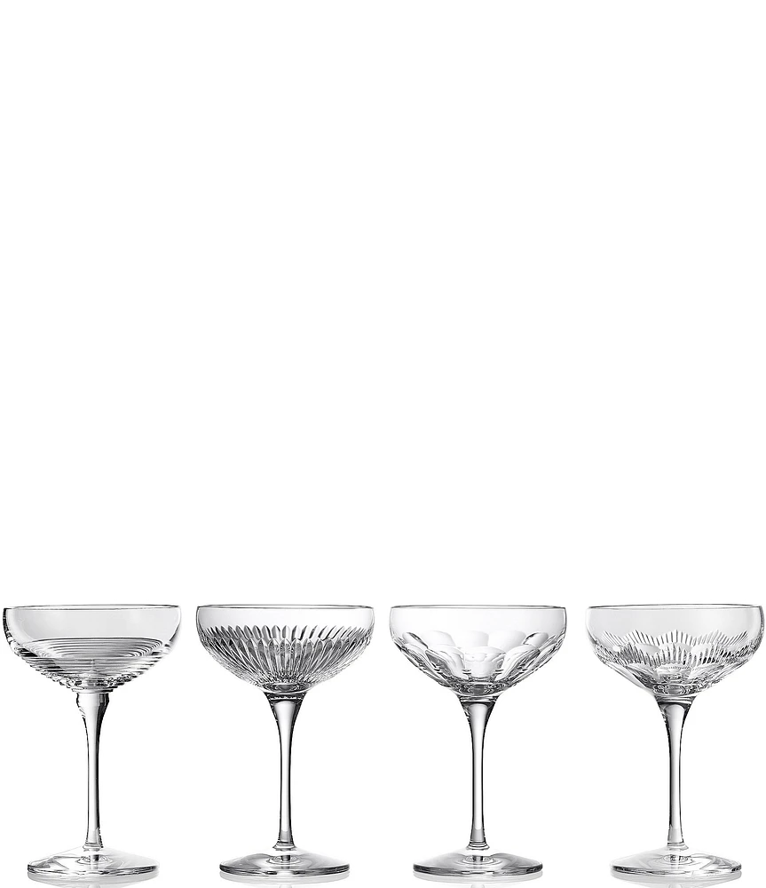 Waterford Mixology Coupe Large Glass 9-oz, Mixed Set of 4