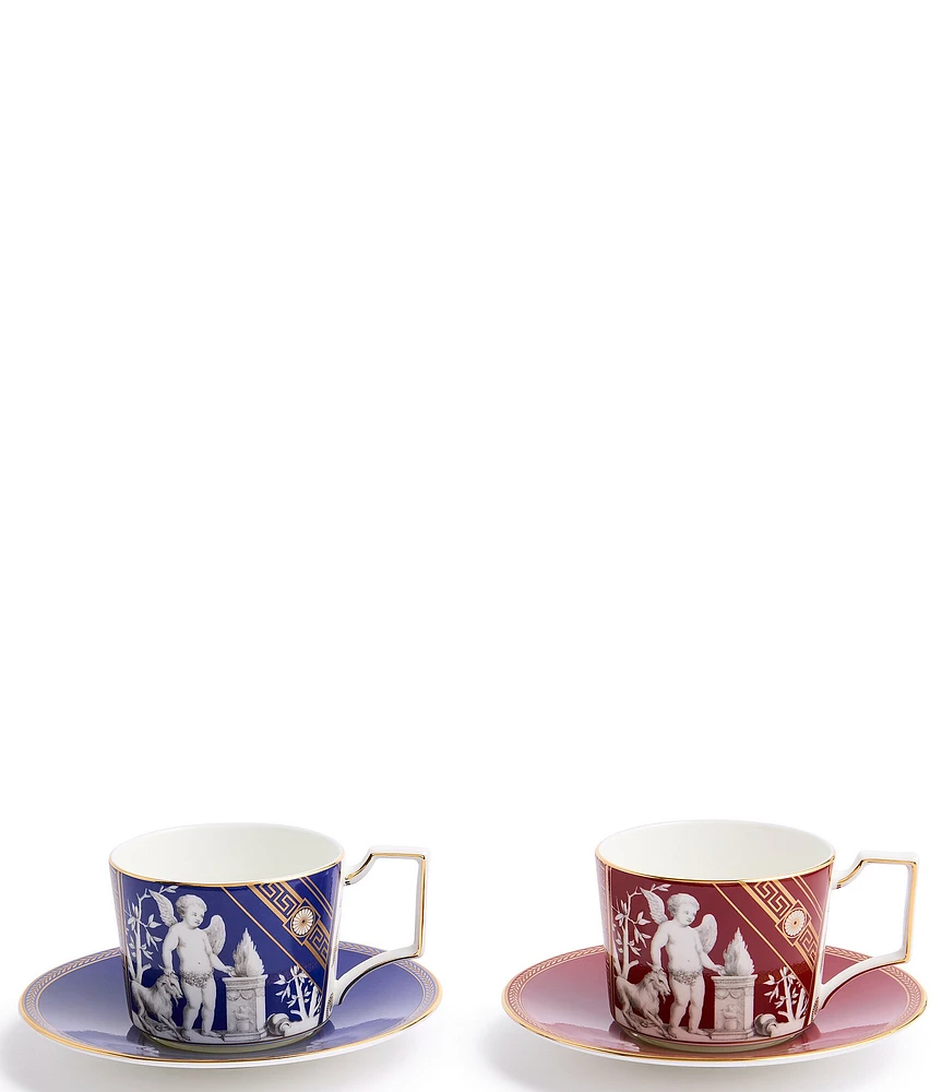 Wedgwood Renaissance Collection Mix Teacup & Saucer, Set of 2