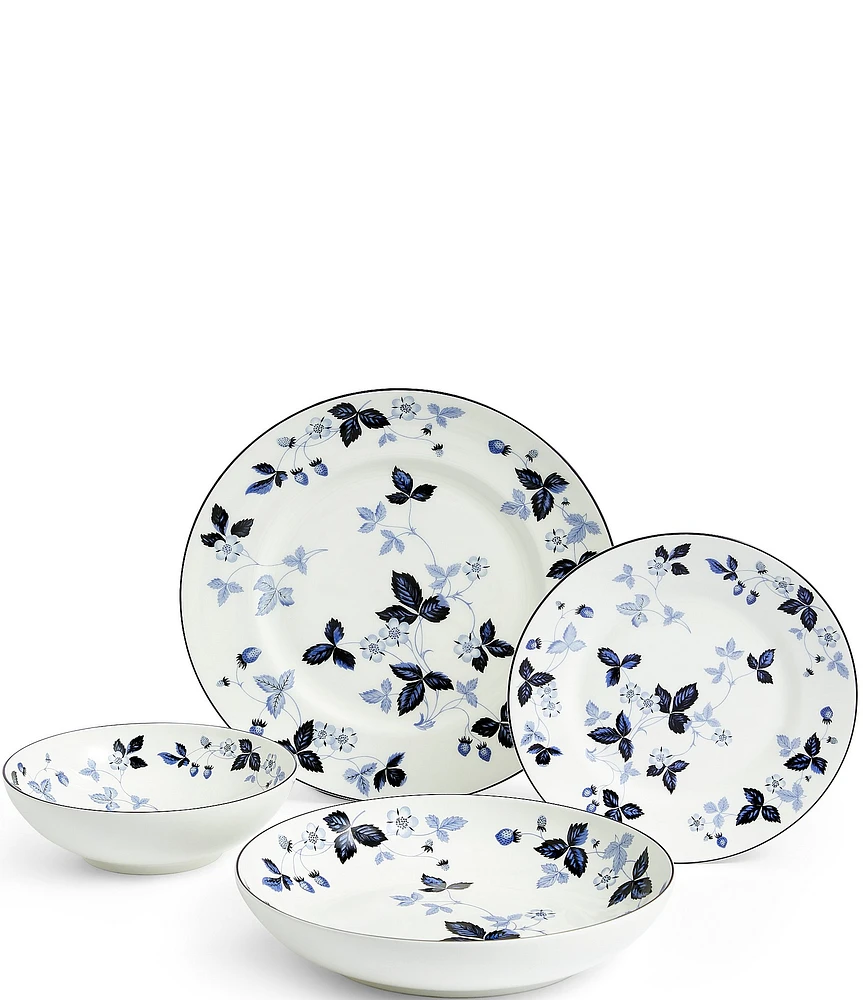 Wedgwood Wild Strawberry Inky Blue Dinnerware 4 Piece Set