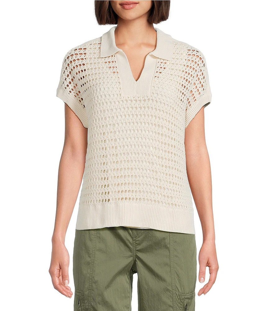 Westbound Knit Short Sleeve Polo Top