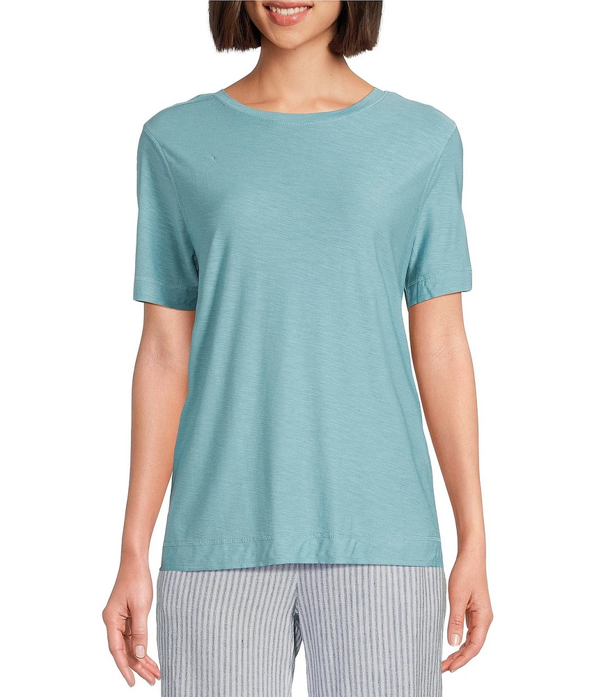 Westbound Petite Size Short Sleeve Crew Neck Top