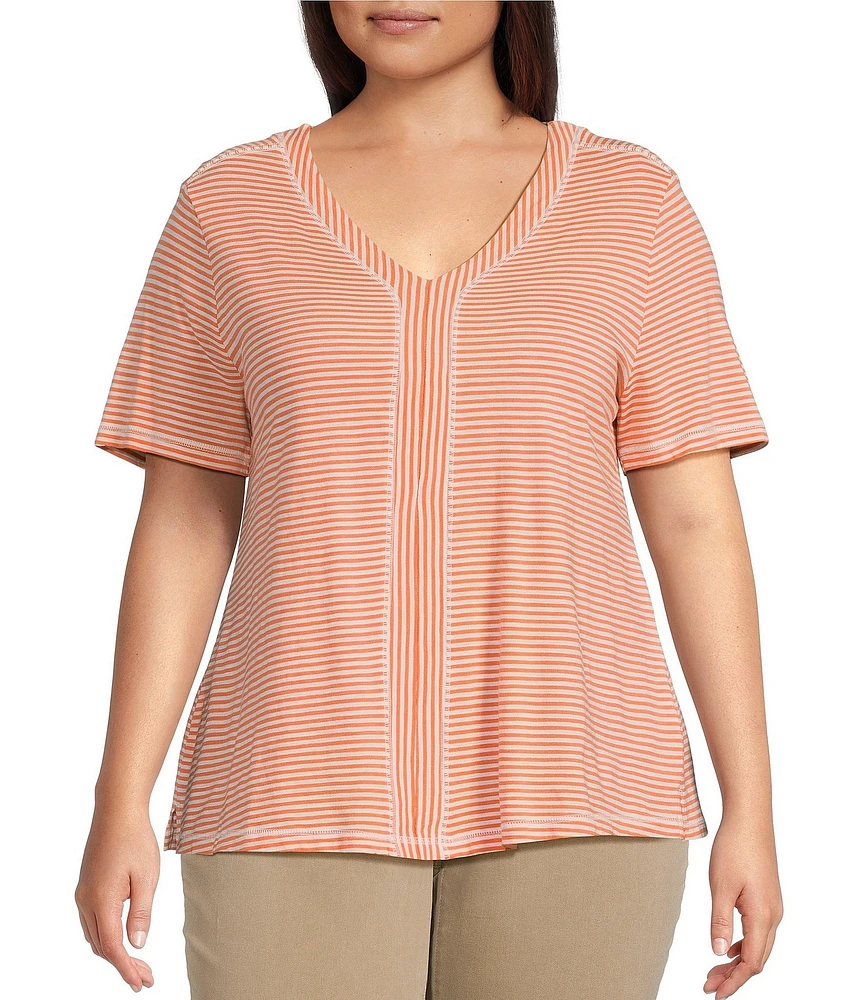 Westbound Plus Size Short Sleeve V-Neck Top