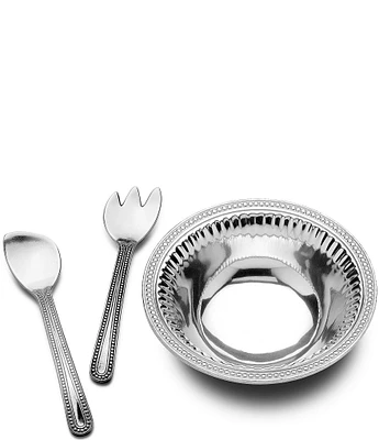 Wilton Armetale Flutes & Pearls 3-Piece Salad Set