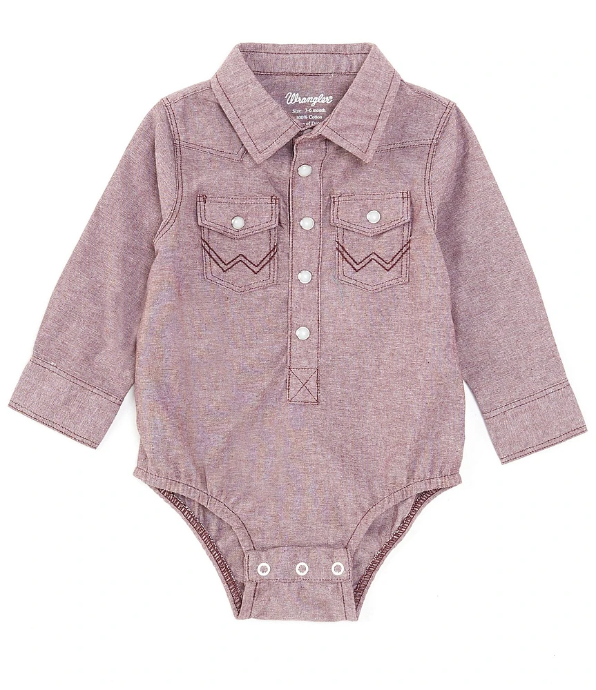 Wrangler® Baby Boys Long Sleeve Western Print Bodysuit