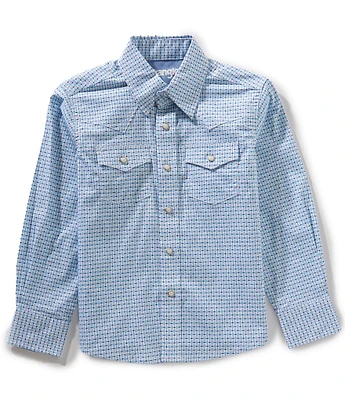 Wrangler® Big Boys Long Sleeve 20X Printed Woven Shirt
