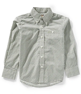 Wrangler® Big Boys Long Sleeve Dot Classic Shirt