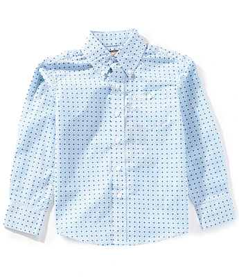 Wrangler® Big Boys Long Sleeve Dot Design Classic Shirt
