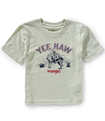 Wrangler® Big Boys Short Sleeve Yee Haw Cowboy Graphic T-Shirt