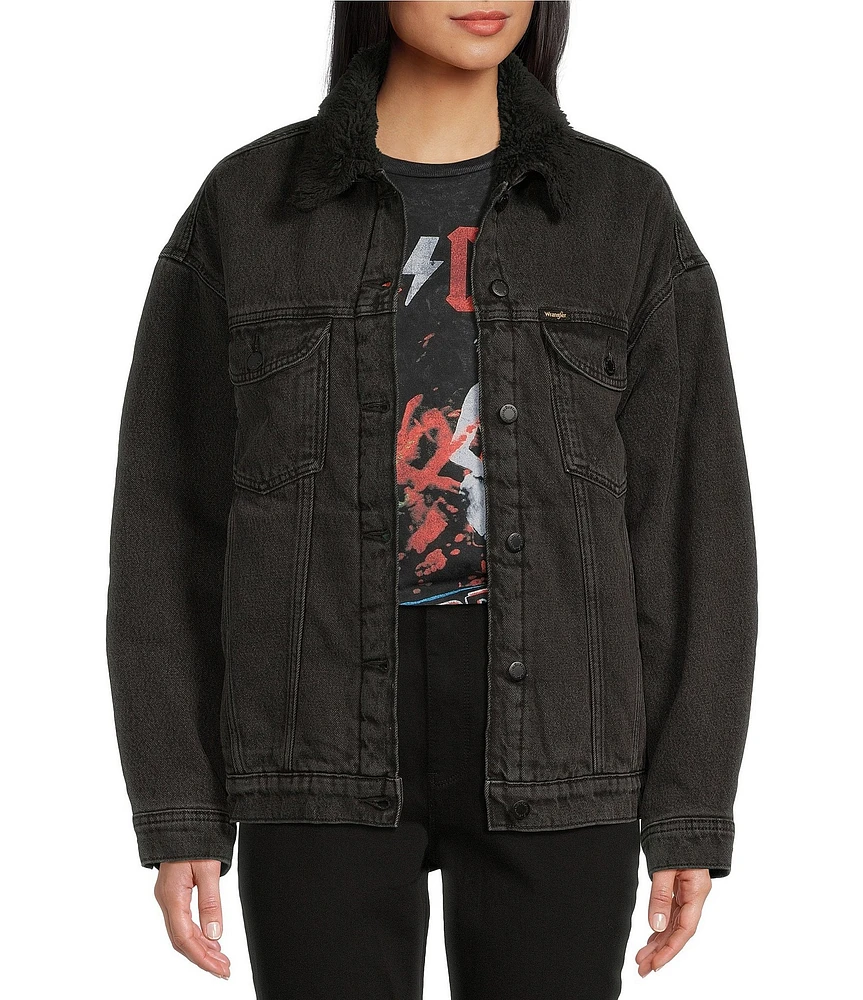 Wrangler® Girlfriend Denim Sherpa-Lined Jacket