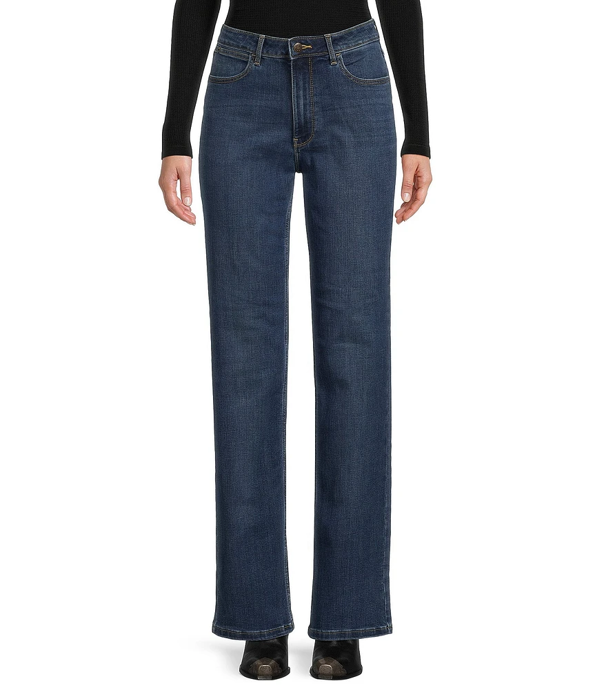 Wrangler® High Rise Straight Leg Dark Denim Jeans