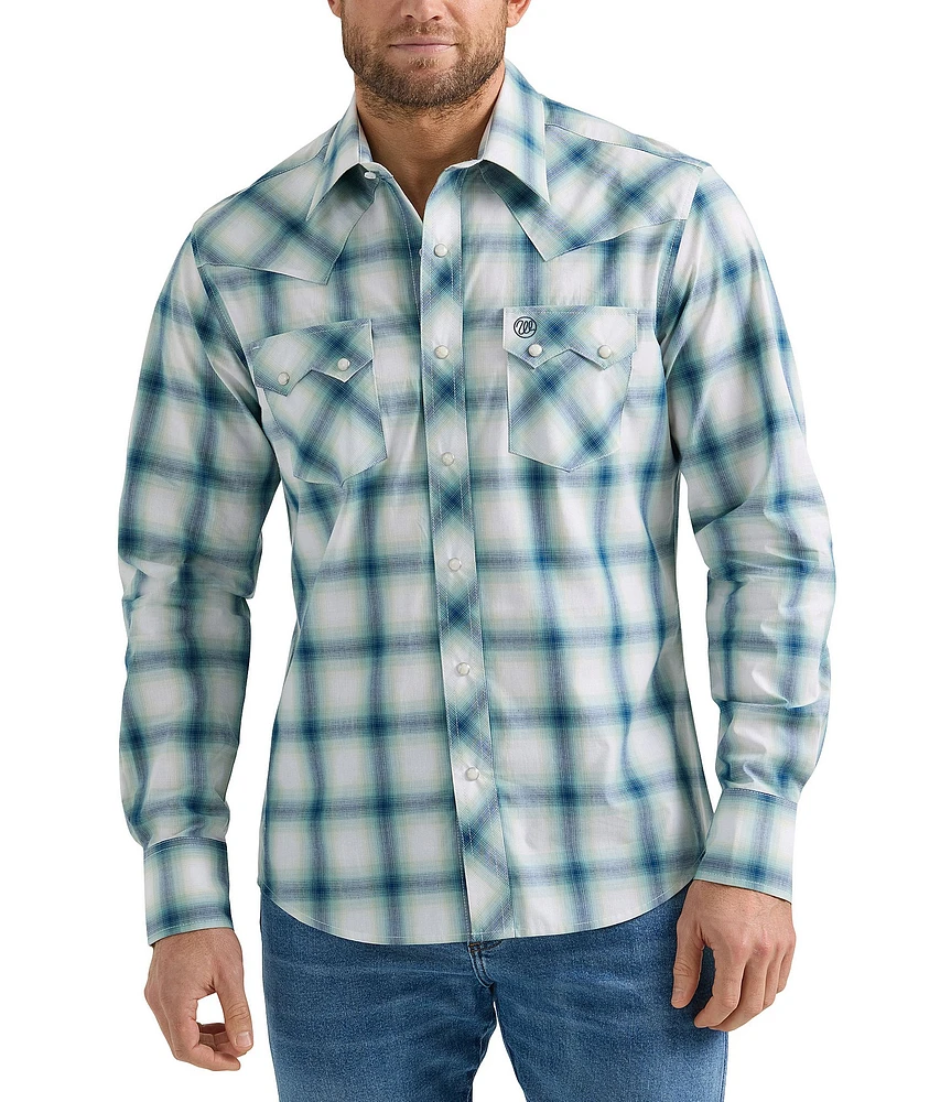 Wrangler® Long Sleeve Retro® Plaid Woven Shirt