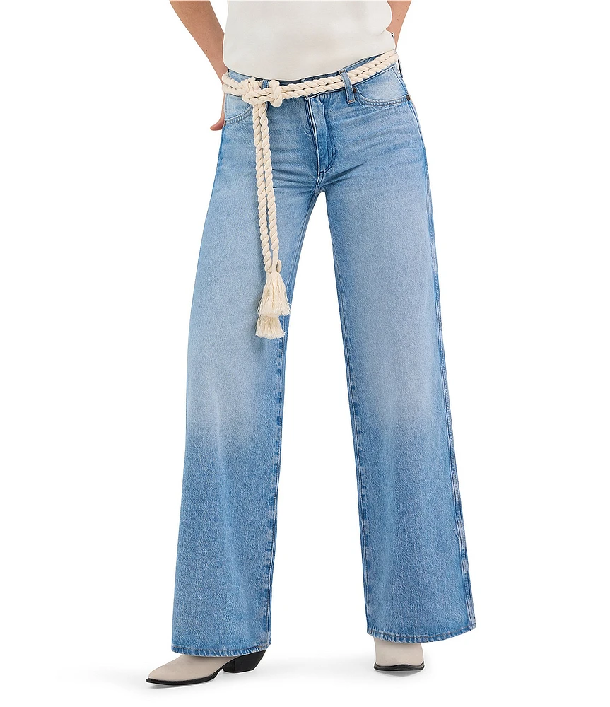 Wrangler World Wide Mid Rise Wide Leg Light Jeans