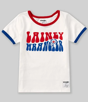 Wrangler® x Lainey Wilson Big Girls Short-Sleeve #double;Groovey Lainey#double; Ringer T-Shirt