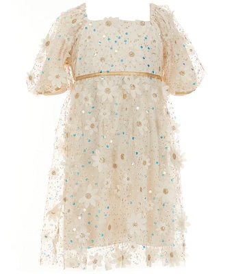 Xtraordinary Big Girls Floral Tulle & Sequin Dress