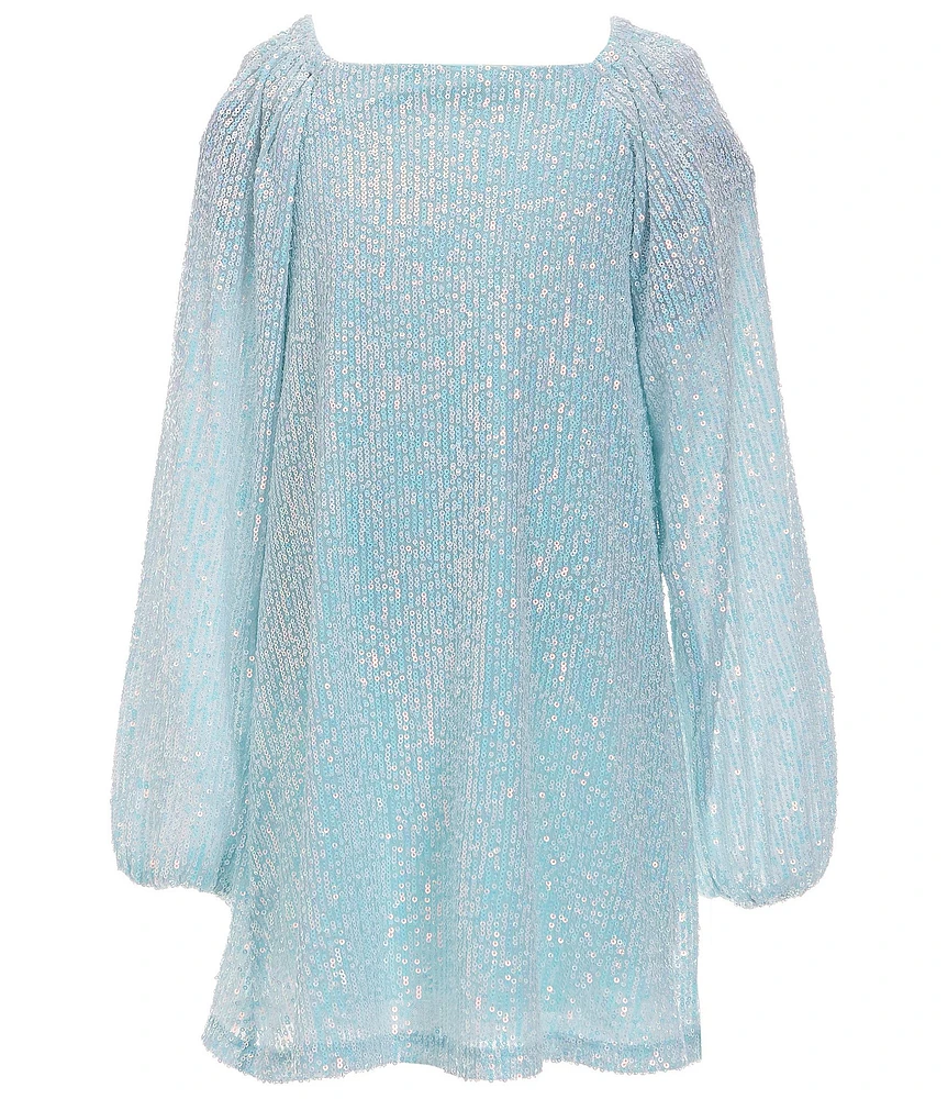 Xtraordinary Big Girls Raglan-Sleeve Allover-Sequin-Embellished Shift Dress