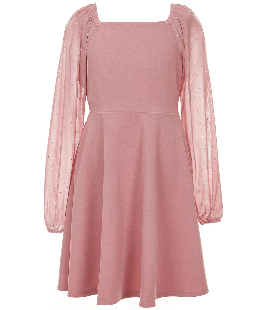 Xtraordinary Big Girls Sheer-Sleeve Peasant Dress