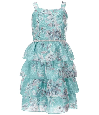 Xtraordinary Big Girls Sleeveless Floral-Printed Tiered Fit & Flare Dress