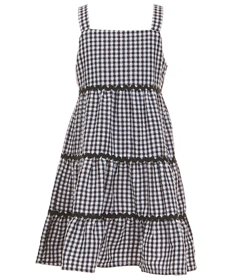 Xtraordinary Big Girls Sleeveless Gingham Tiered Fit-And-Flare Dress