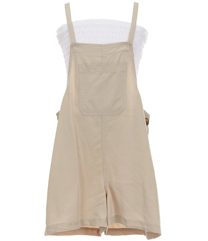 Xtraordinary Big Girls Sleeveless Patch-Pocket Romper & Solid Strapless Tube Top Set