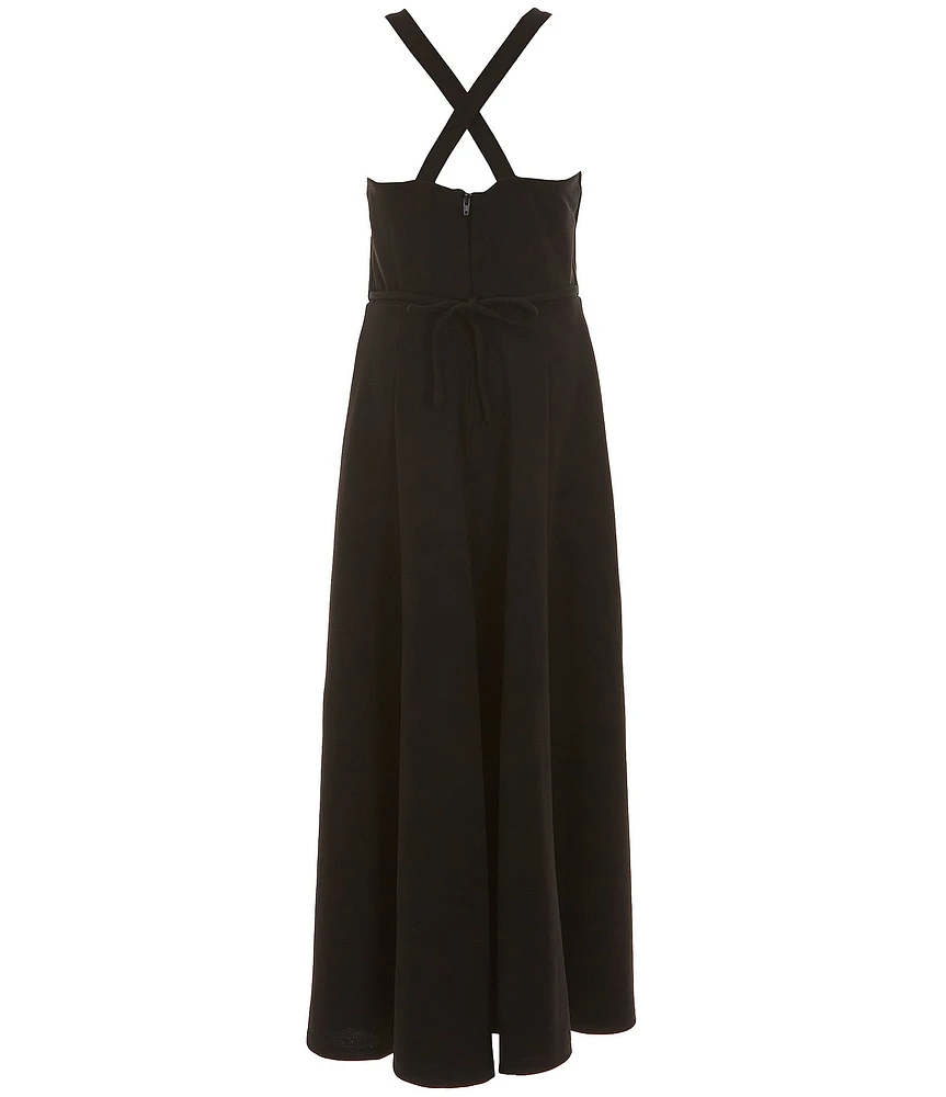 Xtraordinary Big Girls Sleeveless Rose-Embroidered-Applique Scuba