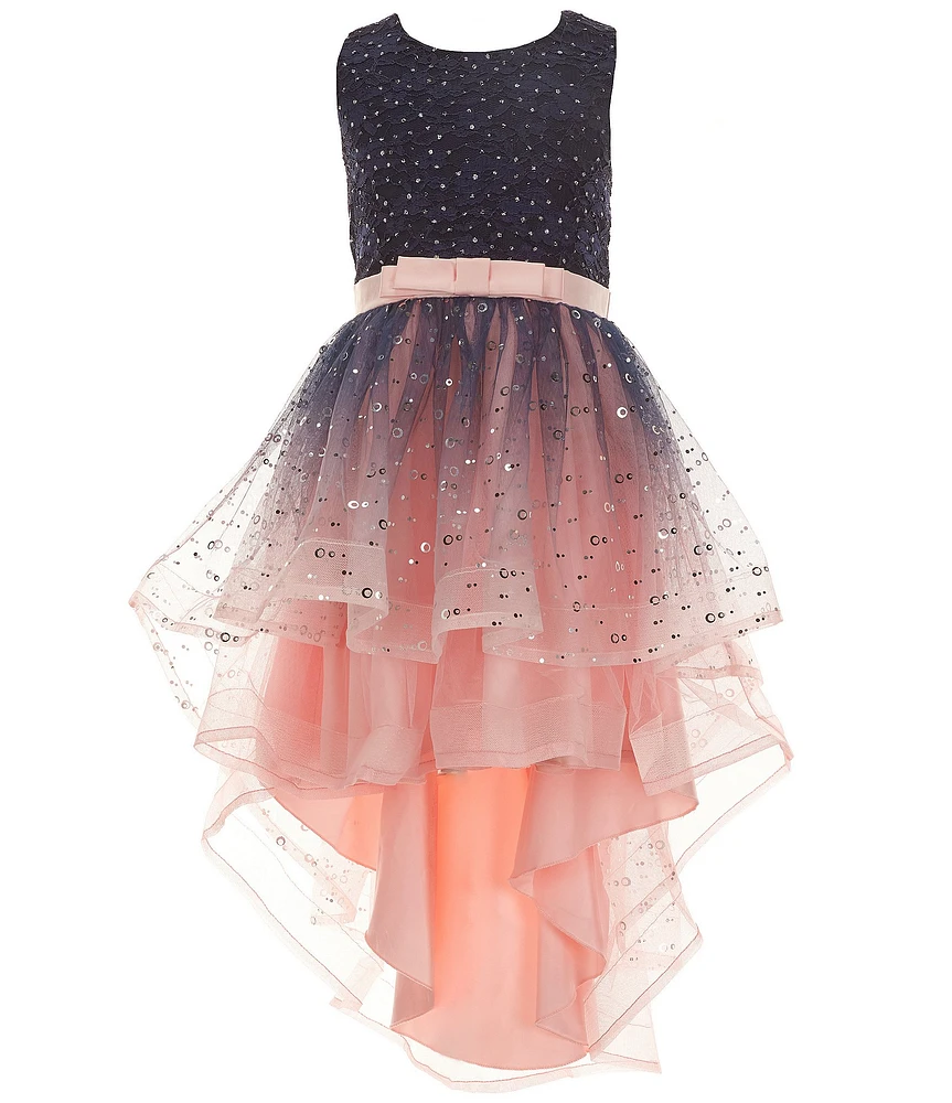 Xtraordinary Big Girls Sleeveless Solid/Ombre-Printed Fit-And-Flare Dress