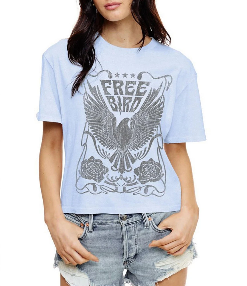 Zutter Knit Short Sleeve Free Bird Western Tee Shirt