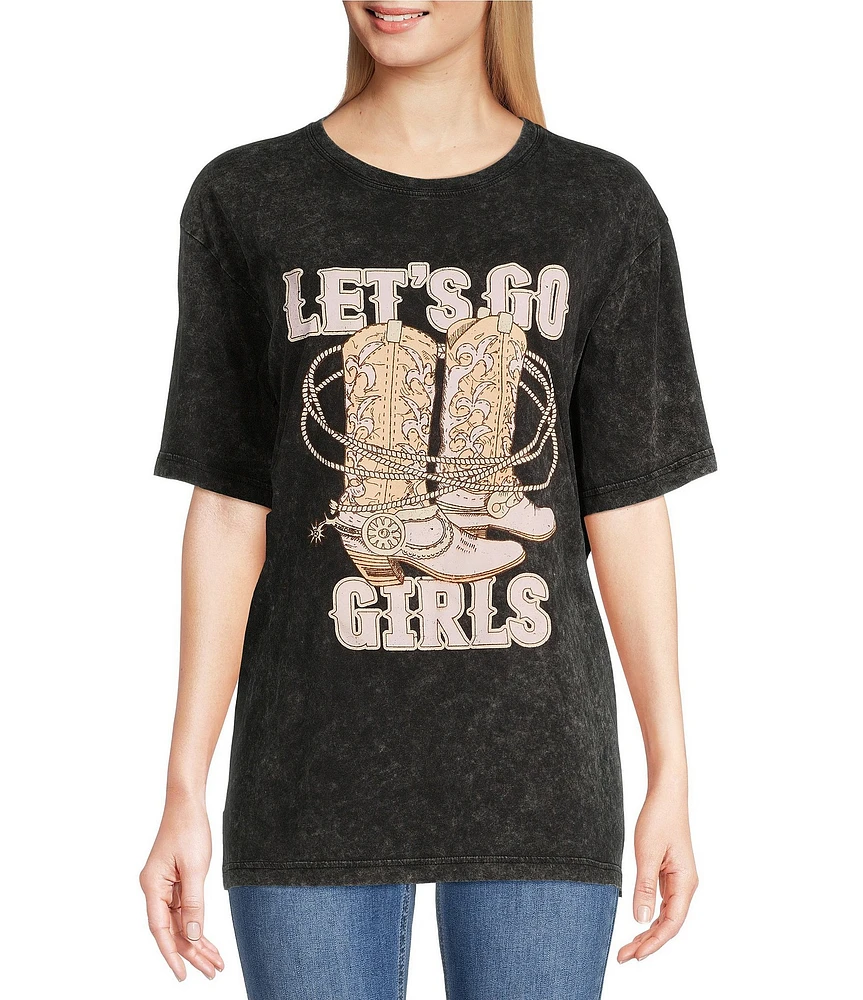 Zutter Short Sleeve Let's Go Girls Western Tee Shirt