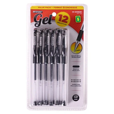 12 Stylos à encre gel noir