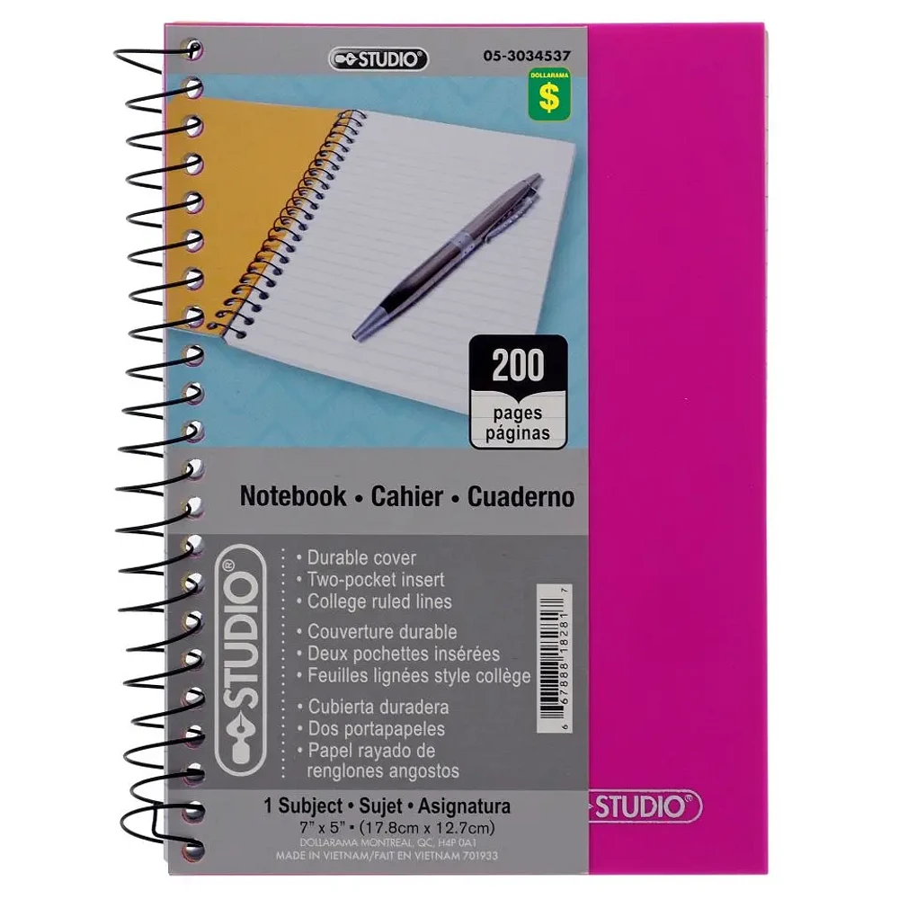 Cahier de notes à spirale